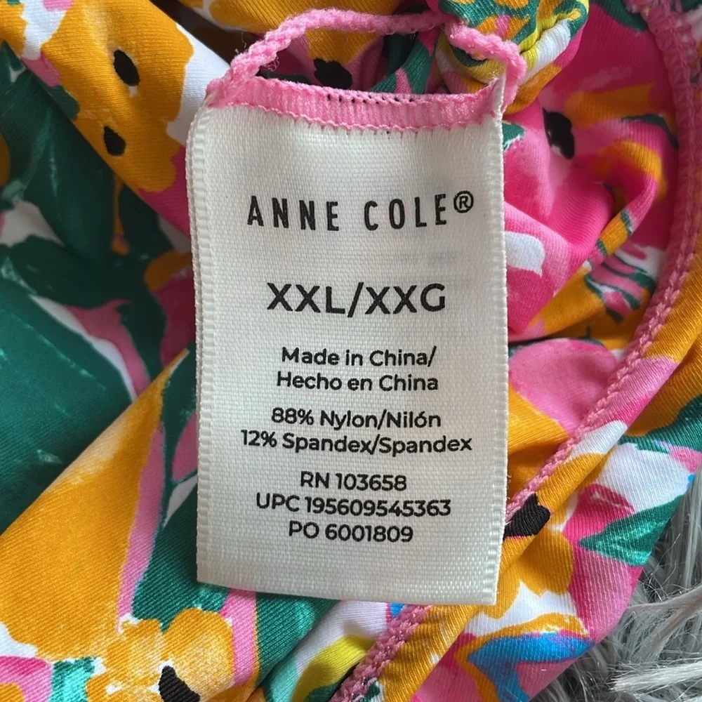 Anne Cole Floral Print Swimsuit Bottom Convertible Mid Rise Bikini XXL
